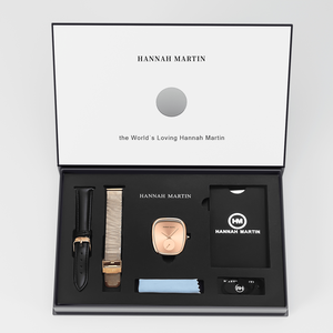 นาฬิกา HANNAH MARTIN แบรนด์ดัง นาฬิกาข้อมือแฟชั่นใหม่สำหรับผู้หญิง ชุดของขวัญคุณภาพสูง ดีไซน์เรียบหรู ทรงสี่เหลี่ยม สำหรับสุภาพสตรี - Product Image 3