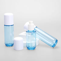 Flacons de soin du visage en plastique PET PP bleu sur mesure de 80, 100, 120 ml, emballages cosmétiques luxueux et recyclables pour les soins de la peau