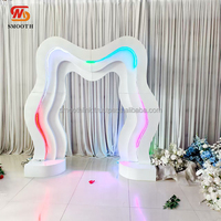 Arches de mariage de luxe en métal multicouches 3D, décoration de scène de fond grandiose, arches ouvertes, décoration de fête de mariage