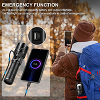 Lampe torche LED zoomable haute puissance, lumière super brillante, rechargeable par USB, corps en aluminium, étanche, pour le camping