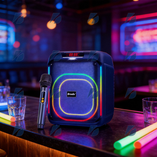 Bluetooth Speaker with Subwoofer Portable Bluetooth Speaker with Microphone and SD Card Slot (Integrated Amplifier)