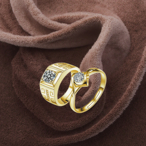 Ricco di gioielli a buon mercato anello di oro 24k placcato in oro anello coppie <span class=keywords><strong>coppia</strong></span> anello di disegno per le donne di nozze - Product Image 5