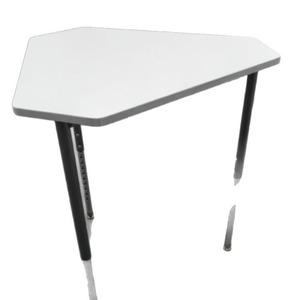 Adjustable Trapezoidal Table 78x68.5x76.5 Cm <b>White</b> Metal Nordic Style <b>Computer</b> <b>Desk</b> - Product Image 5