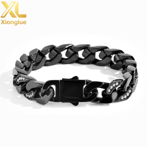 BTC16 Cadena Cubana de Acero Inoxidable 316L Chapada en Oro de 18K, Joyería de Alta Moda para Hombre con Incrustaciones de Circonitas Cúbicas Espaciadas, Venta al por Mayor - Product Image 3