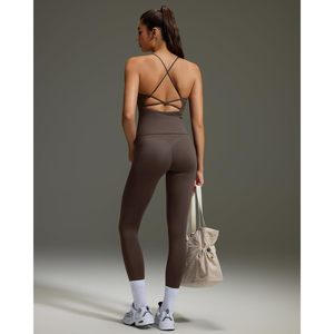 FOXA 2 Piece Yoga Set Women Crisscross Back Padded Top High Waisted <b>Leggings</b> With <b>Pockets</b> Gym Workout Wear - Product Image 1