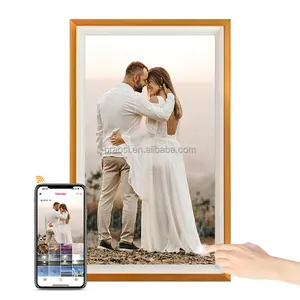 Anti-Glare Lcd Groot Formaat Houten Frame 8/16Gb Opslag Android Wifi Touchscreen Roteren Frameo App Video Foto Frame Digitaal