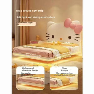 Giường trẻ em khung gỗ hiện đại công chúa Hello Kitty, khung giường gỗ chắc chắn dành cho bé gái, dùng cho phòng ngủ trẻ em - Product Image 4