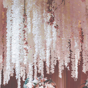 Offre Spéciale gros soie artificielle glycine suspendus guirlande fleurs chaîne <span class=keywords><strong>vigne</strong></span> - Product Image 1