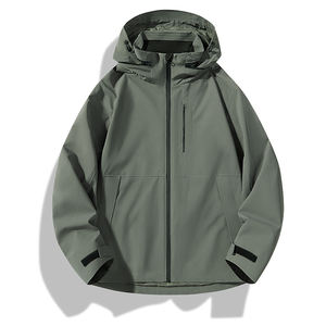 Logo personnalisé à capuche colle veste extérieur mince manteau automne nouveaux vêtements de randonnée imperméable sans couture tibétain chapeau populaire cool - Product Image 2