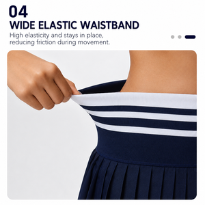 Ensemble jupe de tennis <span class=keywords><strong>2</strong></span> pièces pour femme avec short intégré, poches, débardeur polo sans manches, séchage rapide, respirant, plissé, logo personnalisé - Product Image 5