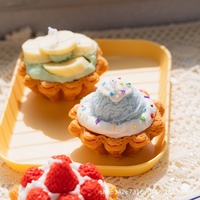 Cera de Soja Hecha a Mano Ecológica Croissant Tarta Postre Pastel Vela Perfumada Aromaterapia Afrutada