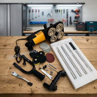 Meuleuse électrique portative 220V à 4 têtes pour surfaces en béton, sans poussière, pour le ponçage et le polissage des sols