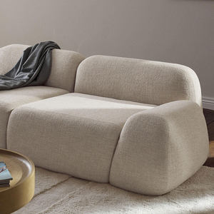 Nordic Simple One Seat Small Apartment Living Room Straight Row Teddy Fleece Fabric <strong>Sofa</strong> Villa Designer New Minimalist <strong>Cream</strong> - Product Image 2