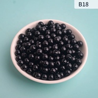 Perles d'espacement rondes en plastique ABS noir de jais nacré, style gothique, pour la fabrication de bijoux DIY, fournitures pour stylos à perles, lot en vrac