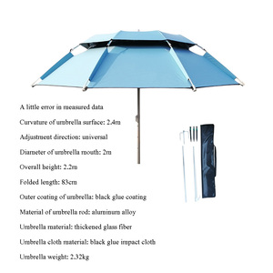 Grand <span class=keywords><strong>parapluie</strong></span> de pêche à la <span class=keywords><strong>carpe</strong></span> pliant à trois sections léger de 2.2m solide et durable - Product Image 2