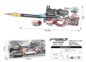 Pistola de Agua Eléctrica P90 con Mira Verde y Linterna, 150-200 fps, para Niños de 8 a 13 Años, Pistola de Juguete de Plástico - Product Image 1