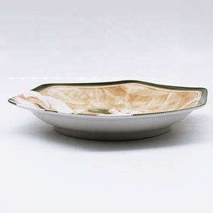 Assiette en porcelaine hexagonale au design noble et élégant de 8 pouces Assiette d'impression écologique pour vaisselle cuisine mariage - Product Image 3