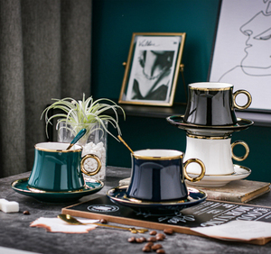 Juego de tazas de café y platillos de porcelana, con cuchara metálica, nuevo estilo, <span class=keywords><strong>2020</strong></span>, venta al por mayor - Product Image 5