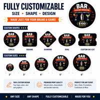 Nuevos y Populares Boletos Personalizados con Impresión Digital, Forma Circular de Una Ventana, Temática de Bar, con Pestaña de Apertura y Desgarre