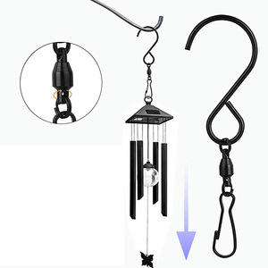 Snap Hook Wind Chime Hook Stainless Steel Black With Connecting Strap For Wind Chimes And <b>Lamps</b> Storage - Product Image 1