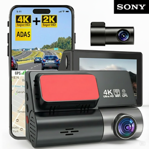 Caméra embarquée double 4K SONY avant et arrière 2K GPS WIFI ADAS Écran IPS 3 pouces Vision nocturne Enregistrement en boucle Application gratuite <span class=keywords><strong>Enregistreur</strong></span> vidéo - Product Image 1
