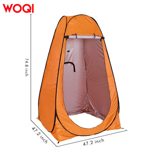 Tente de douche extérieure Woqi pour 1 personne, orange, imperméable, pliable, pour le camping et la plage - Product Image 2