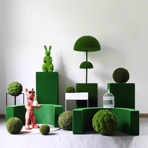 C695 Boule de mousse artificielle Ornements de boules d'herbe Escaliers intérieurs et extérieurs <span class=keywords><strong>sous</strong></span> le centre commercial Aménagement paysager de plantes vertes - Product Image 6