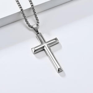 Stainless Steel <b>Cross</b> Necklace Geometric Polished Finish Unisex Fashion Pendant - Product Image 4