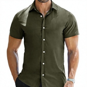 100% Cotton Custom Casual <b>Shirt</b> Short Sleeve Twill Autumn Solid Comfortable Slim Fit <b>Shirts</b> - Product Image 3