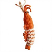 Nouveau Pendentif Écologique en Laine Crochetée à la Main, Motif Metapenaeus Ensis Prawn, Style Moderne, Tricoté à la Main, pour la Maison et les Anniversaires