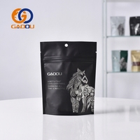 Sachets de café noirs personnalisables en plastique recyclable avec fermeture éclair supérieure, impression numérique