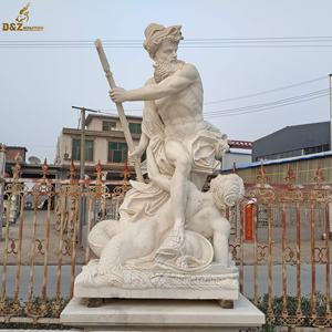 Patung Telanjang Marmer Alami Ukiran Tangan Luar Ruangan Pria - Product Image 5