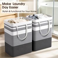 Panier à linge grande capacité, panier de rangement pour vêtements sales, panier à linge pliable avec poignées de transport faciles