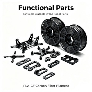 Filament d'imprimante 3D PLA-CF en fibre de carbone 22Network, 1,75 mm, matériau structurel haute résistance, 1 kg, noir, stable à 220°C - Product Image 4