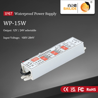 Alimentation à découpage étanche Bailide 12V 1.25A 24V 0.62A, efficacité 85%, pour boîtes lumineuses de sécurité extérieures résistantes à la pluie