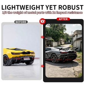 Pour Lamborghini Revuelto : Kit carrosserie large en fibre de carbone sèche style DK, canards de pare-chocs arrière et extensions aérodynamiques – Vente en gros - Product Image 3