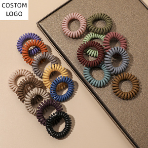 Bandeau en caoutchouc spiralé pour femmes, fil de téléphone, attaches élastiques pour cheveux, accessoires pour cheveux, anneau spiralé, chouchous - Product Image 2
