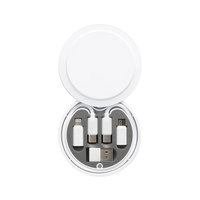 Boîte de rangement pour câbles de données multifonction ABS 60W 3A, kit adaptateur USB 6 en 1 avec câble de charge rapide et porte-clés pour cadeaux de voyage