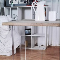 Base de table en forme de T Lucite pieds de table à manger en acrylique transparent avec vis pieds en plastique contemporains personnalisés pour armoires de cuisine