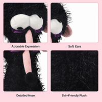 Peluche de rat noir personnalisée, grands yeux, souris en peluche douce, jouet amusant en forme d'animal de dessin animé pour enfants, cadeau d'anniversaire, décoration de la maison