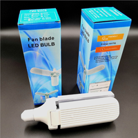 Ventilateur à pales en forme de feuille, ampoule LED, lumière LED, 220V, E27, B22, plafond, angle réglable à 360°, 45W, déformable, pliable