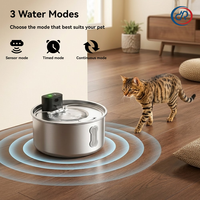 Fontaine à eau pour chat et chien de grande capacité DRH Factory 7L, distributeur d'eau intelligent pour animaux de compagnie en acier inoxydable, distributeur d'eau automatique