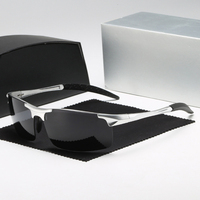 Lunettes de soleil polarisées pour hommes, monture métallique tendance, demi-cerclées, pour le cyclisme, la conduite, les voyages et les sports