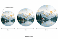 Horloge murale en verre de luxe nordique personnalisée, paysage floral, ferme de lavande, pour décoration intérieure pastorale française