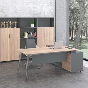 Modern Simple Executive Office Furniture Wooden Computer <b>Desk</b> with Resin <b>Table</b> Top and Modular Drawers for Home Study - Product Image 2