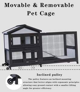 Cage à lapins extérieure et intérieure à 2 étages, poulailler, cage à cochon d'Inde sur roues, cage à lapins avec <span class=keywords><strong>toit</strong></span> imperméable - Product Image 6