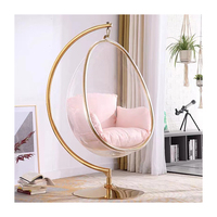 Chaises rondes pivotantes en acrylique transparent à vendre en 2022, avec support, salon, chaise à bulles en acrylique, support au sol