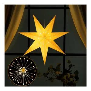 Paper Star Lantern 24 Inch Light up Hollow Out Star Hanging Decoração para Indoor Outdoor Room Wedding Christmas Party