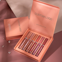 Usine En Gros Hydratant Maquillage Étanche Liquide Rouge À Lèvres Kit Marque Privée Personnalisé Vegan Brillant À Lèvres Rouge À Lèvres Ensemble 2.5g * 6