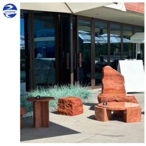 Màu đỏ travertine Slap <span class=keywords><strong>Granite</strong></span> Đá Bàn cà phê bảng phụ cho phòng khách Màu Đỏ travertino nhà bếp Countertop bàn ăn - Product Image 3